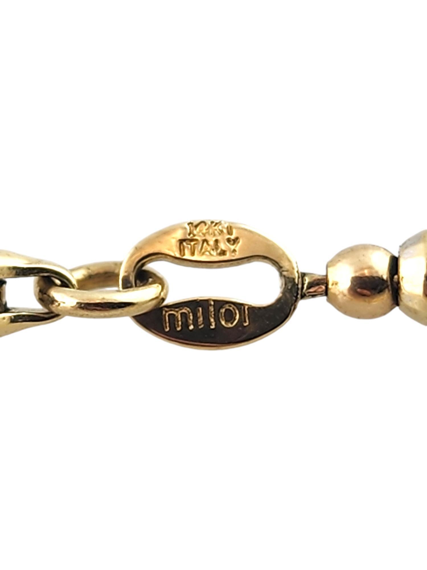 14 Karat Yellow & White Gold Bead and Bar Bracelet #18522 For Sale 2