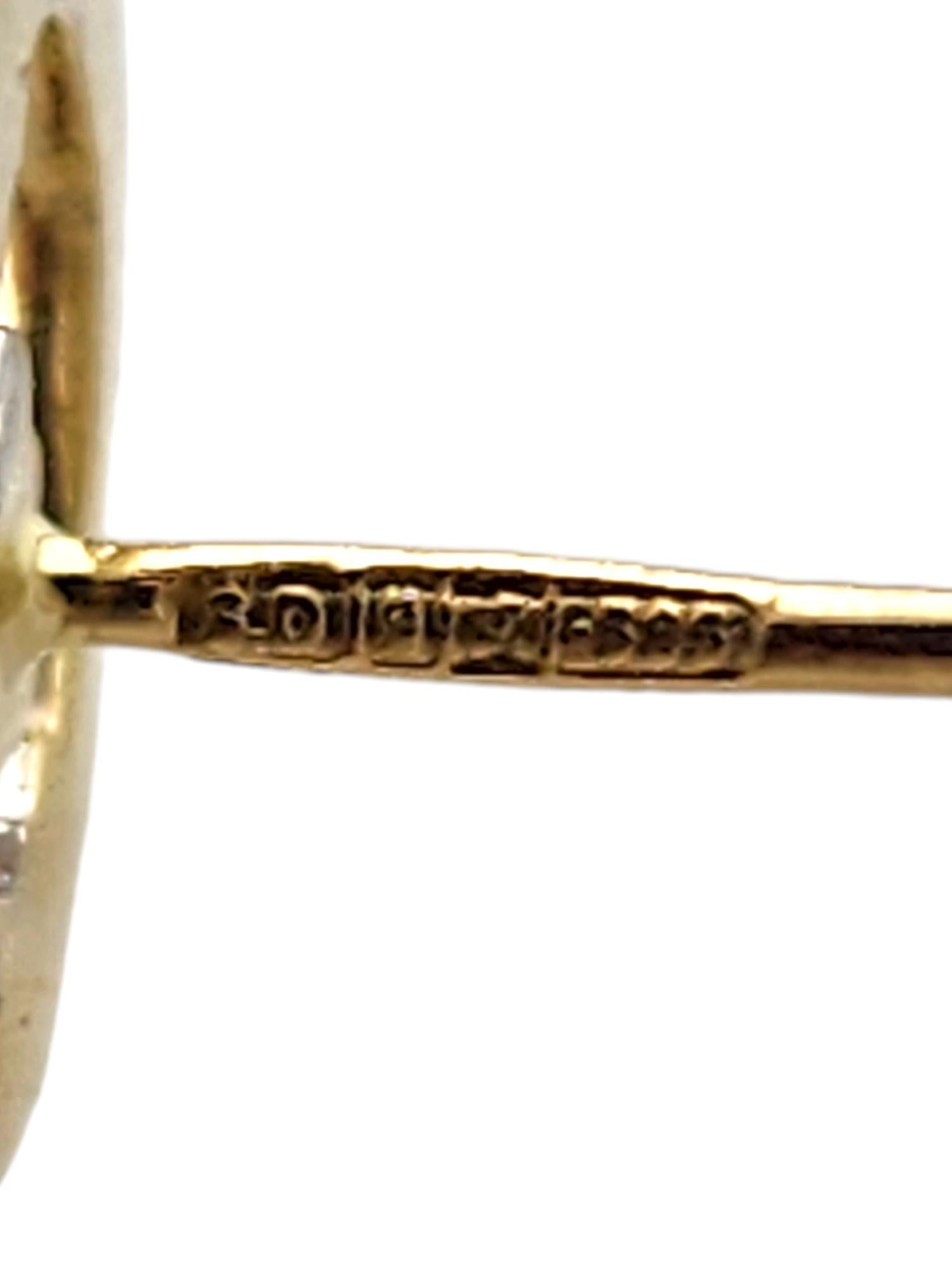 14 Karat Yellow & White Gold Claddagh Earrings #19193 For Sale 2