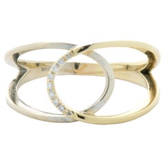 14 Karat Yellow & White Gold Diamond Bypass Ring