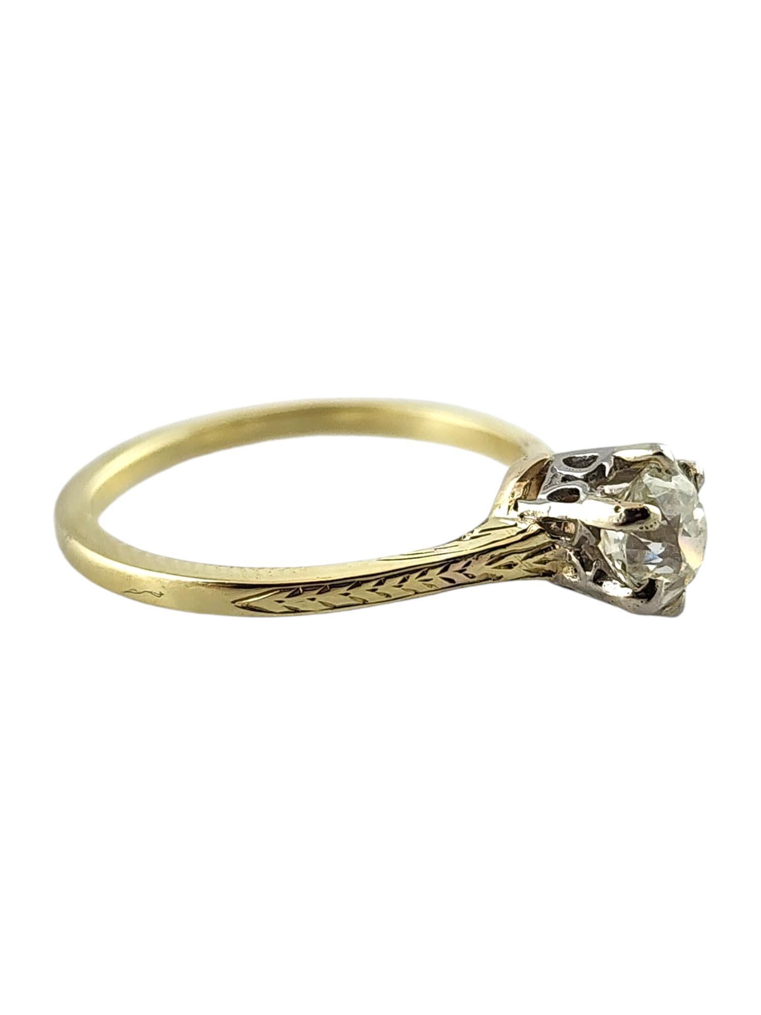 Late Victorian 14 Karat Yellow & White Gold Diamond Ring Size 6 #18668
