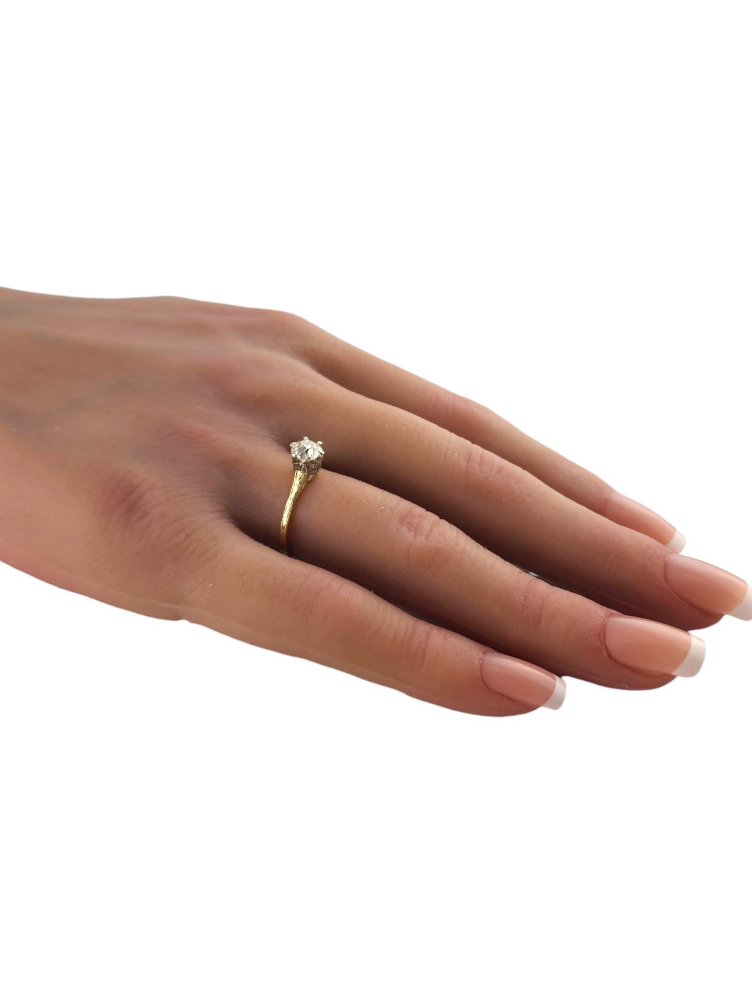 14 Karat Yellow & White Gold Diamond Ring Size 6 #18668 1