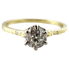 14 Karat Yellow & White Gold Diamond Ring Size 6 #18668