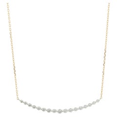 14 Karat Yellow & White Gold Diamond Smile Necklace