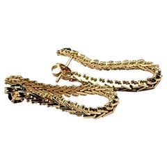 14 Karat Yellow & White Gold Faceted Chain Dangle Earrings #20490