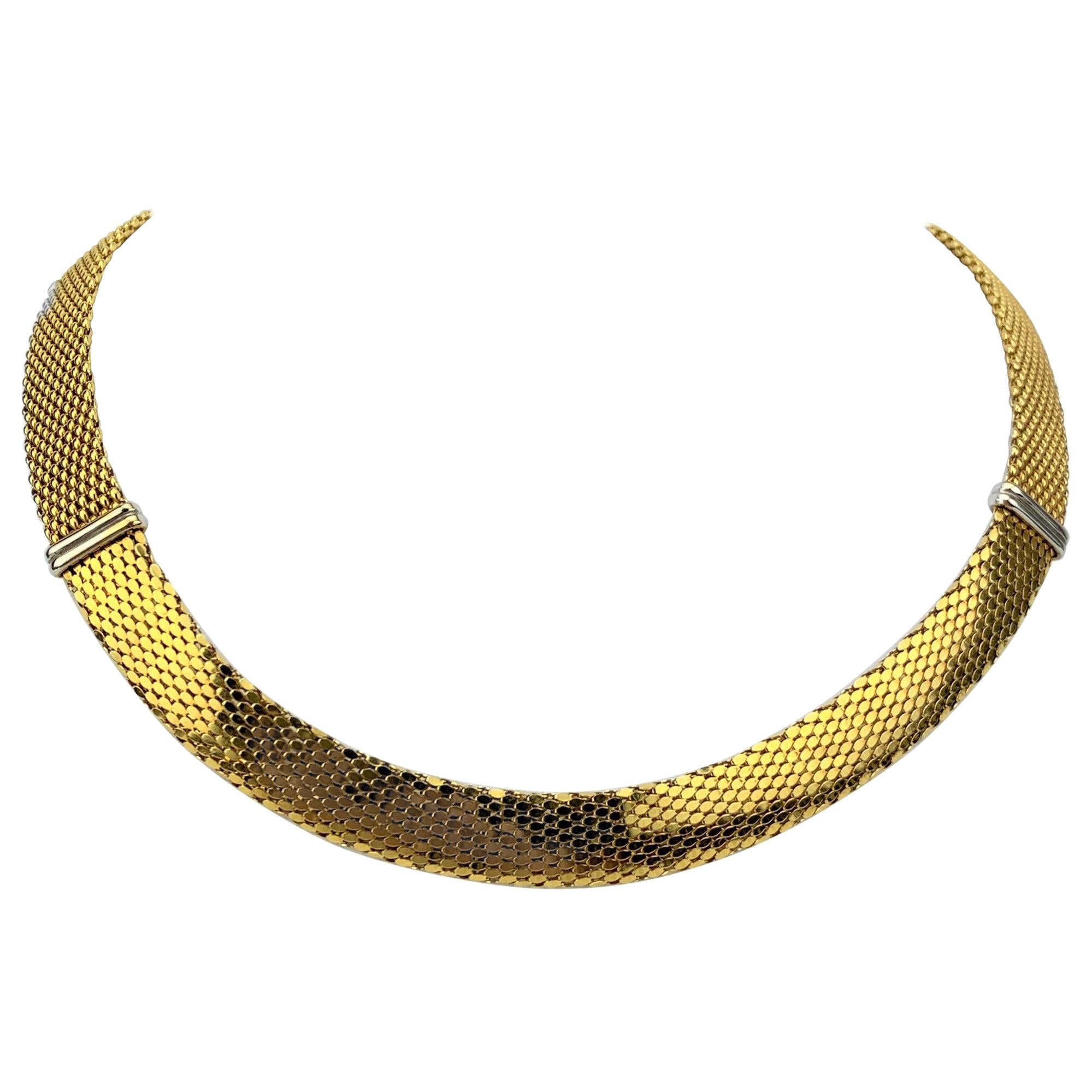14 Karat Yellow White Gold Ladies Fancy Collar Necklace