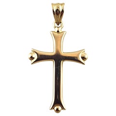 Ciondolo a croce reversibile in oro giallo e bianco 14 carati #19301