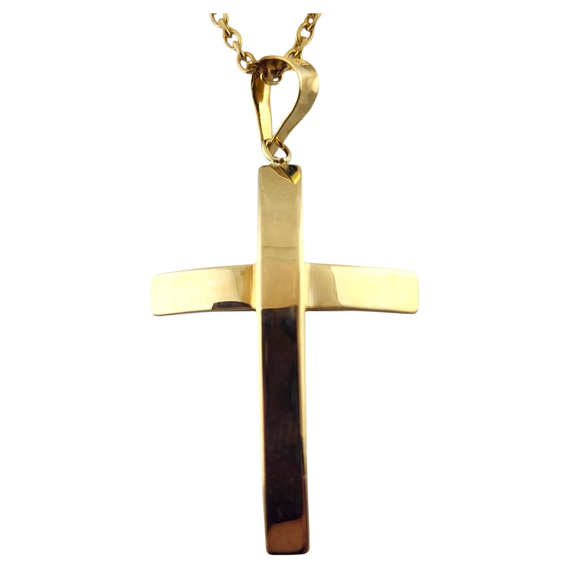 14 Karat Yellow & White Gold Reversible Cross Pendant Necklace #18534