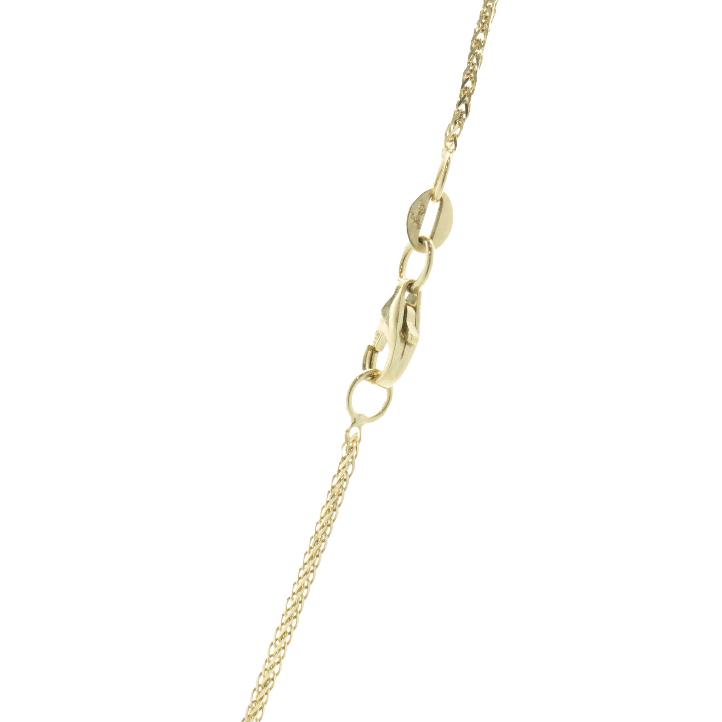 Women's 14 Karat Yellow & White Gold Snowflake Circle Necklace For Sale