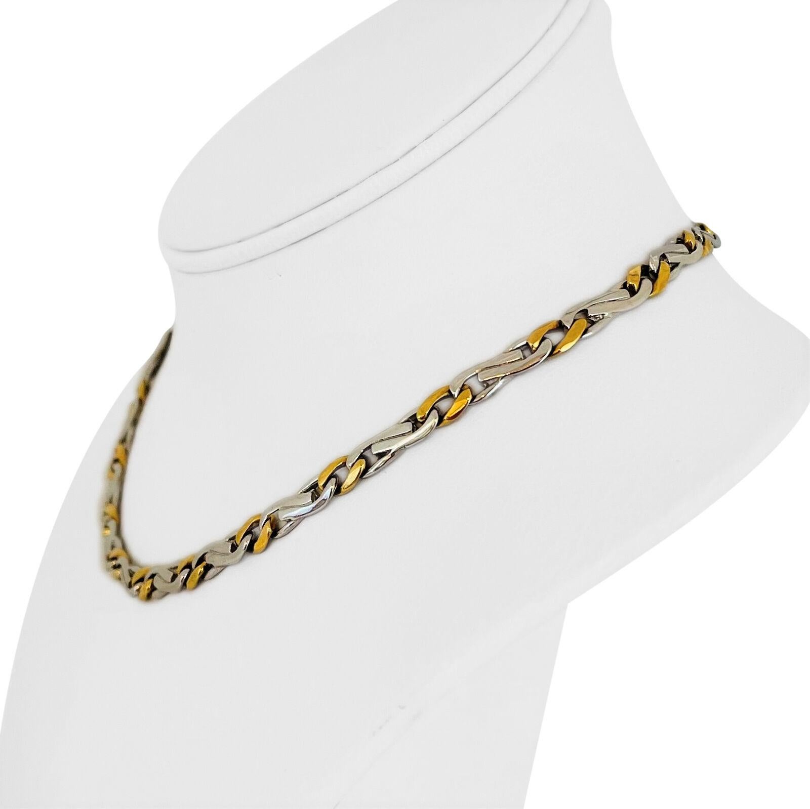 14k Yellow & White Gold 29.3g Two Tone 5.5mm Fancy Curb Link Chain Necklace 16