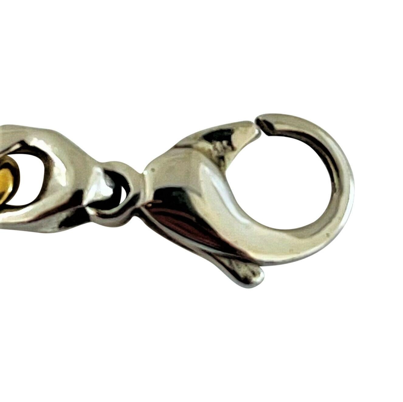 Women's or Men's 14 Karat Yellow & White Gold Two Tone Fancy Curb Link Chain Necklace