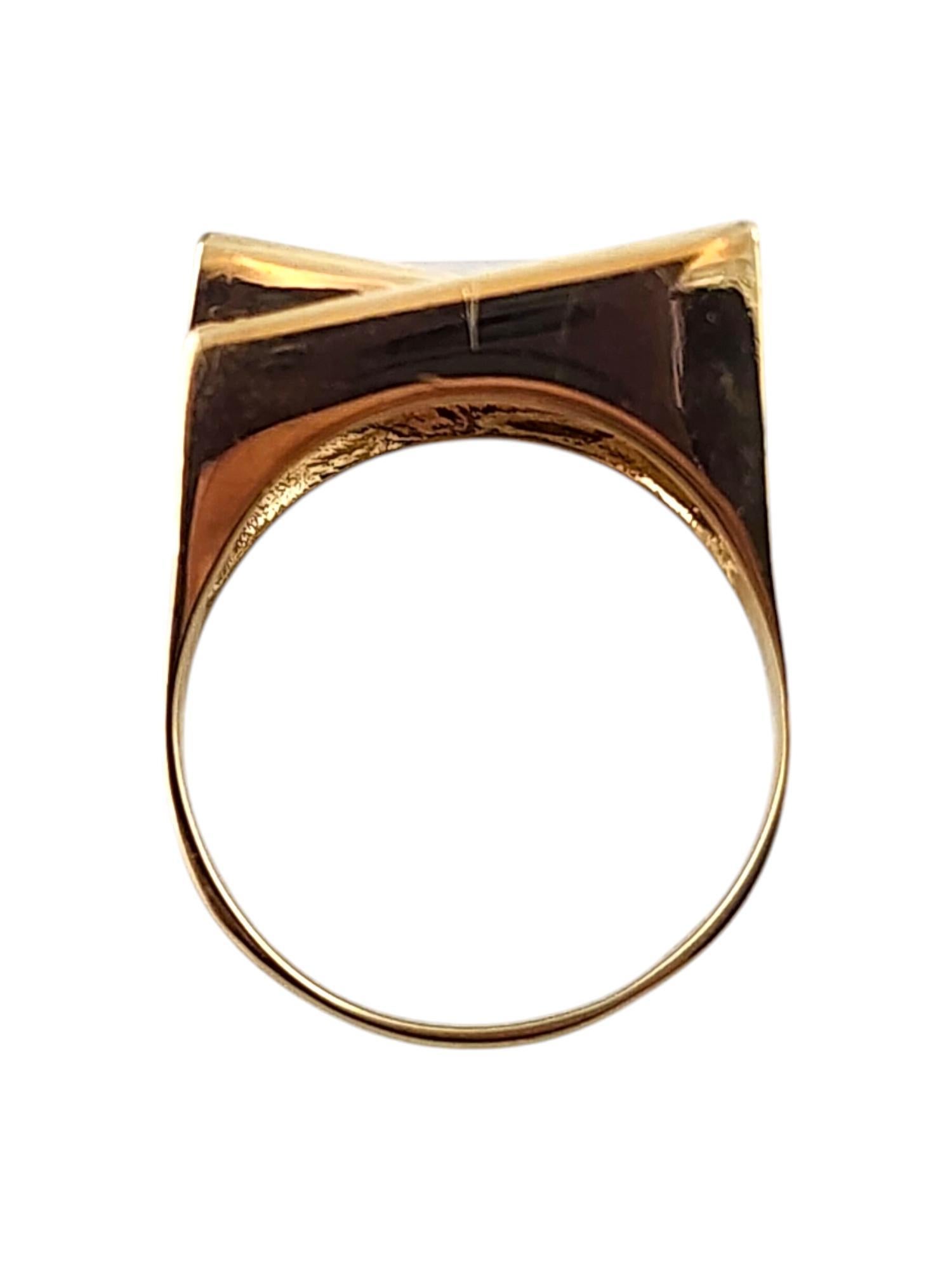 Contemporary 14 Karat Yellow & White Gold Two Tone Geometric Ring Size 10.25 #19811