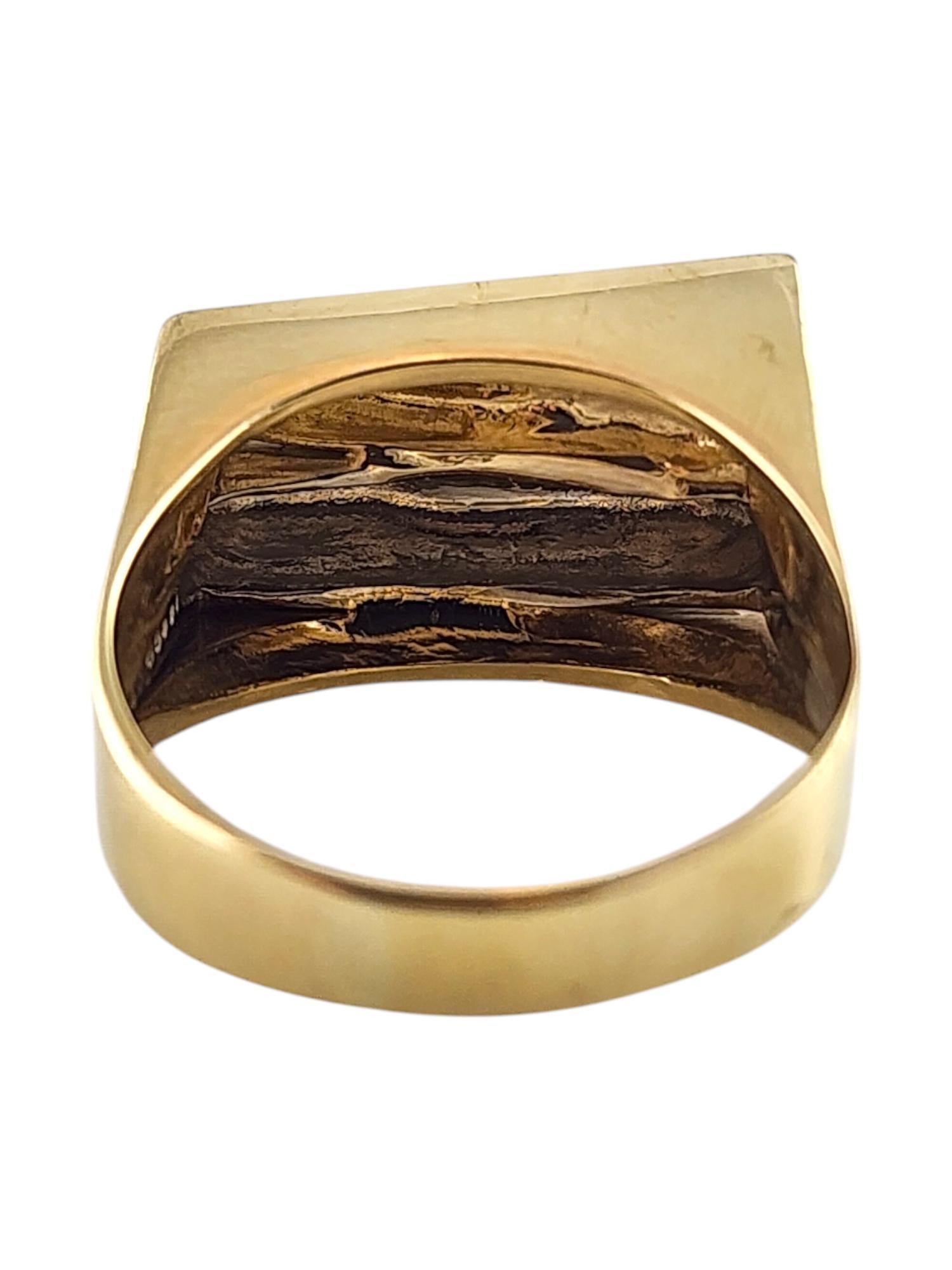 14 Karat Yellow & White Gold Two Tone Geometric Ring Size 10.25 #19811 In Good Condition In Washington Depot, CT
