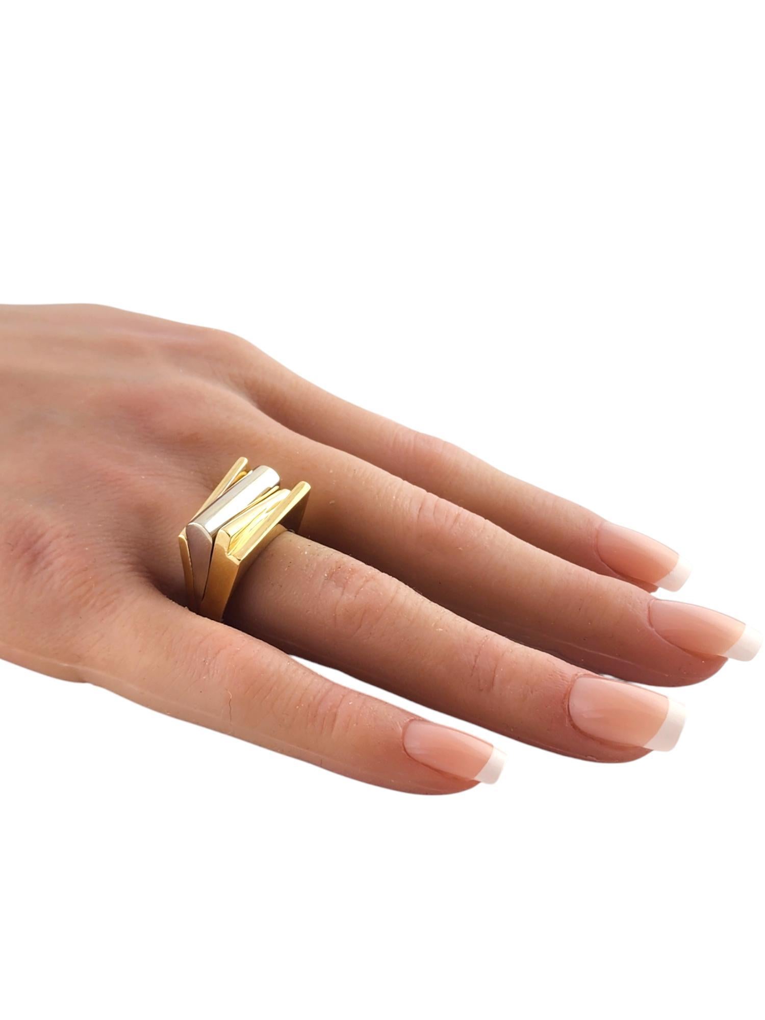 14 Karat Yellow & White Gold Two Tone Geometric Ring Size 10.25 #19811 3