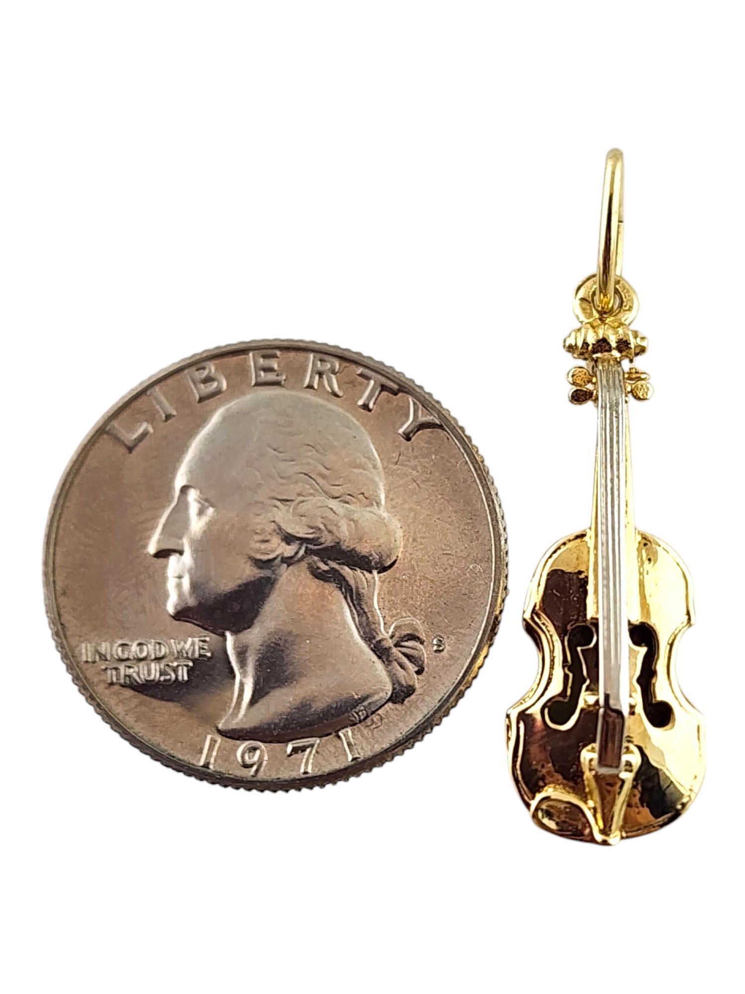 14 Karat Yellow & White Gold Violin Charm #19399 3
