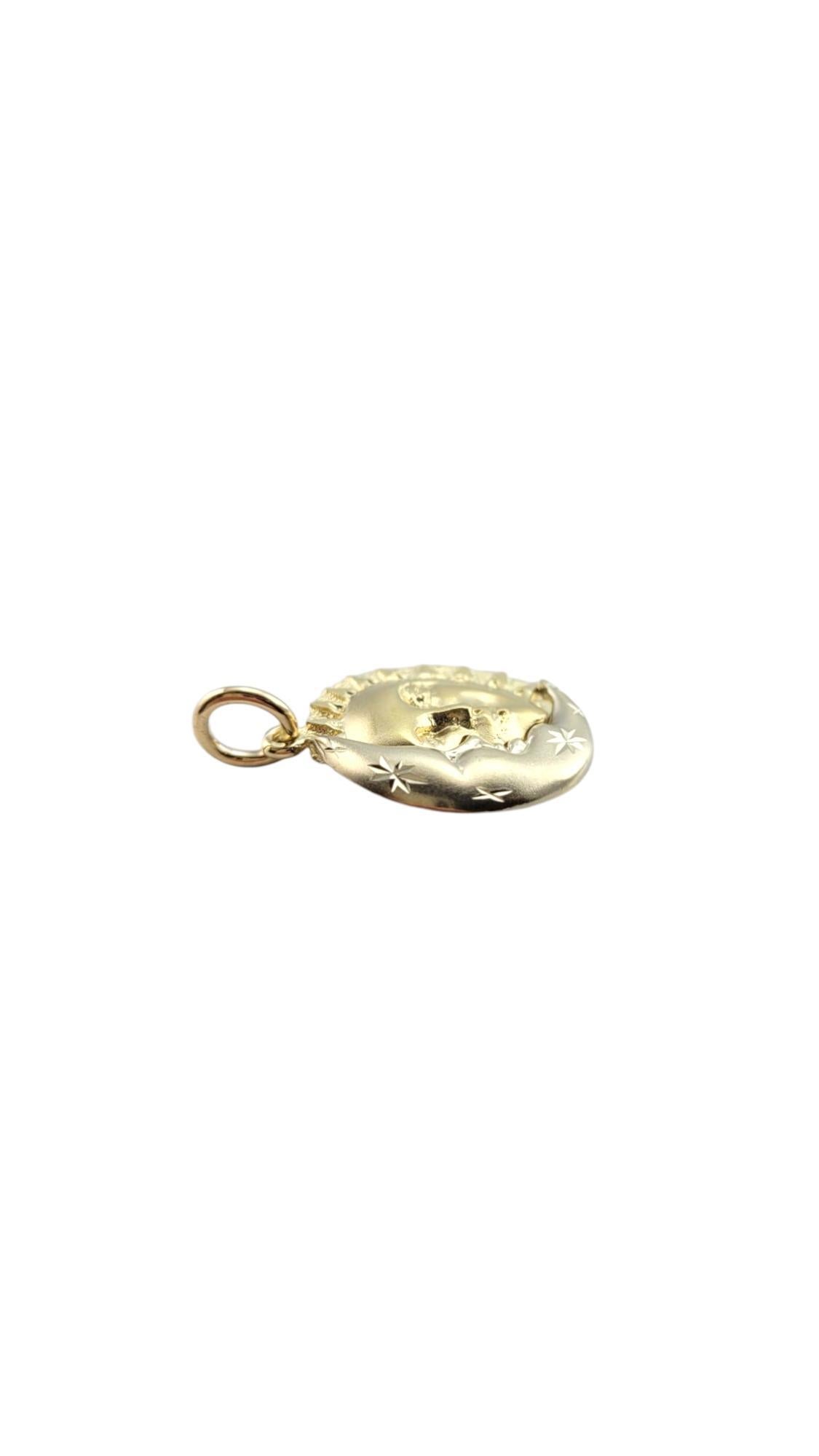 14 Karat Yellow White Two Tone Gold Sun and Moon Charm #22241 For Sale 2