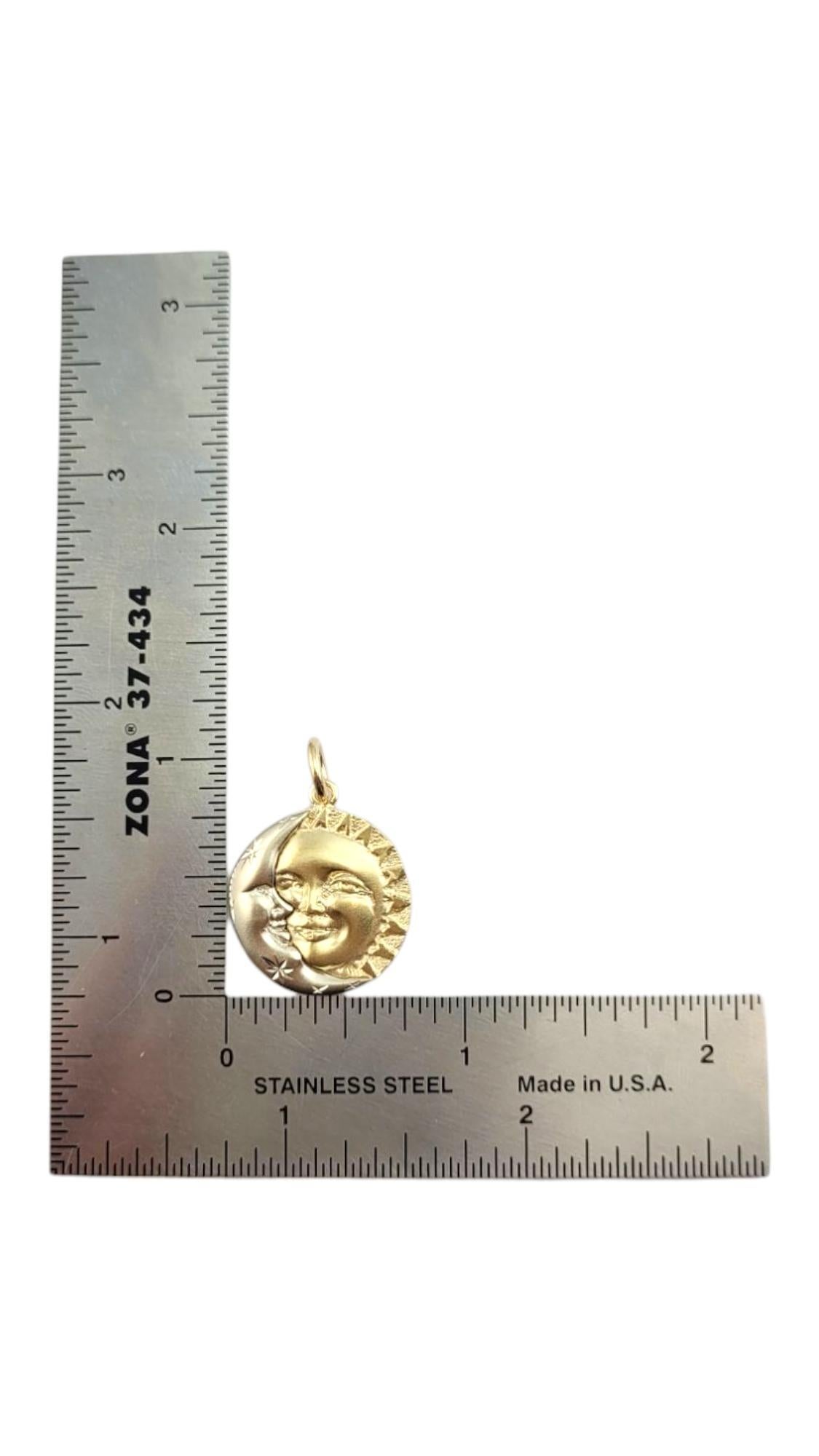 14 Karat Yellow White Two Tone Gold Sun and Moon Charm #22241 For Sale 4