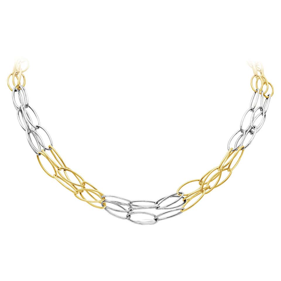 Two Tone Polished Gold Chain For Sale at 1stDibs