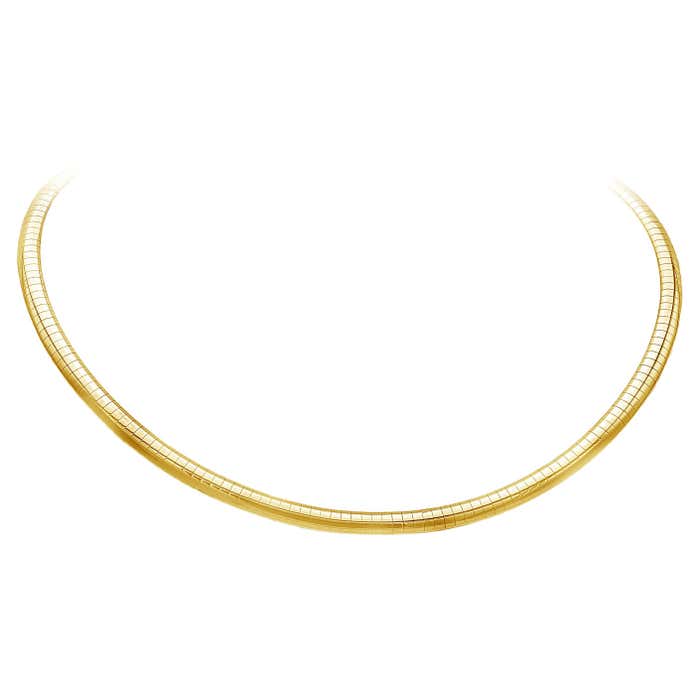 Omega Chain Pattern 14 Karats Yellow Gold Omega Chain Necklace at 1stDibs | omega chain id ...