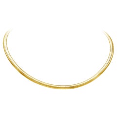  14 Karats Yellow Gold Omega Chain Necklace