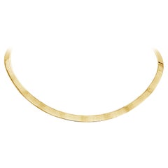 37.84 Grams Omega Chain Collar Necklace in Yellow Gold