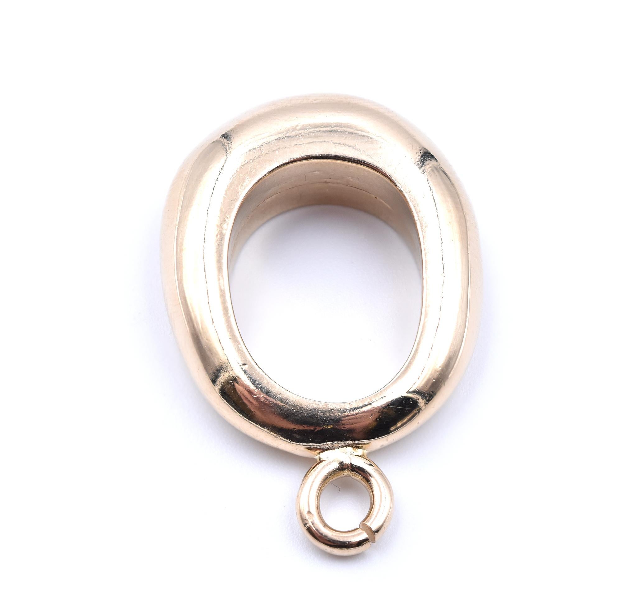 14 Karat Yellow Gold Circle Pendant In Excellent Condition In Scottsdale, AZ
