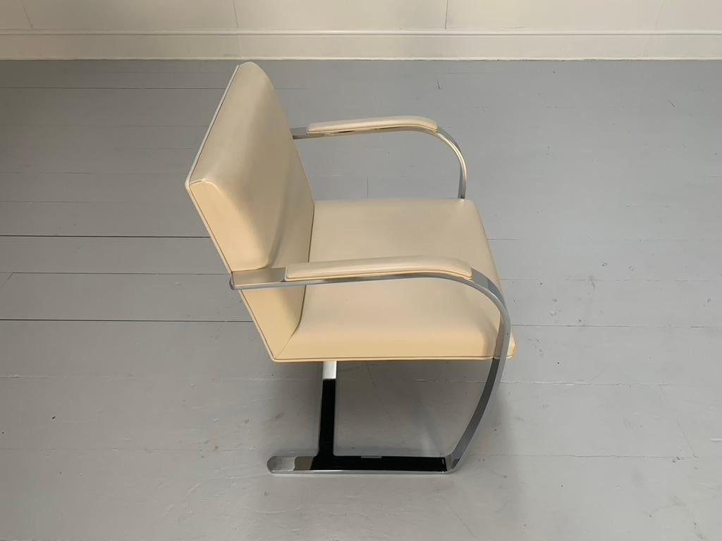 14 Knoll Studio „Brno Flat Bar“ Sessel - in Chrom und elfenbeinfarbenem Leder im Angebot 3