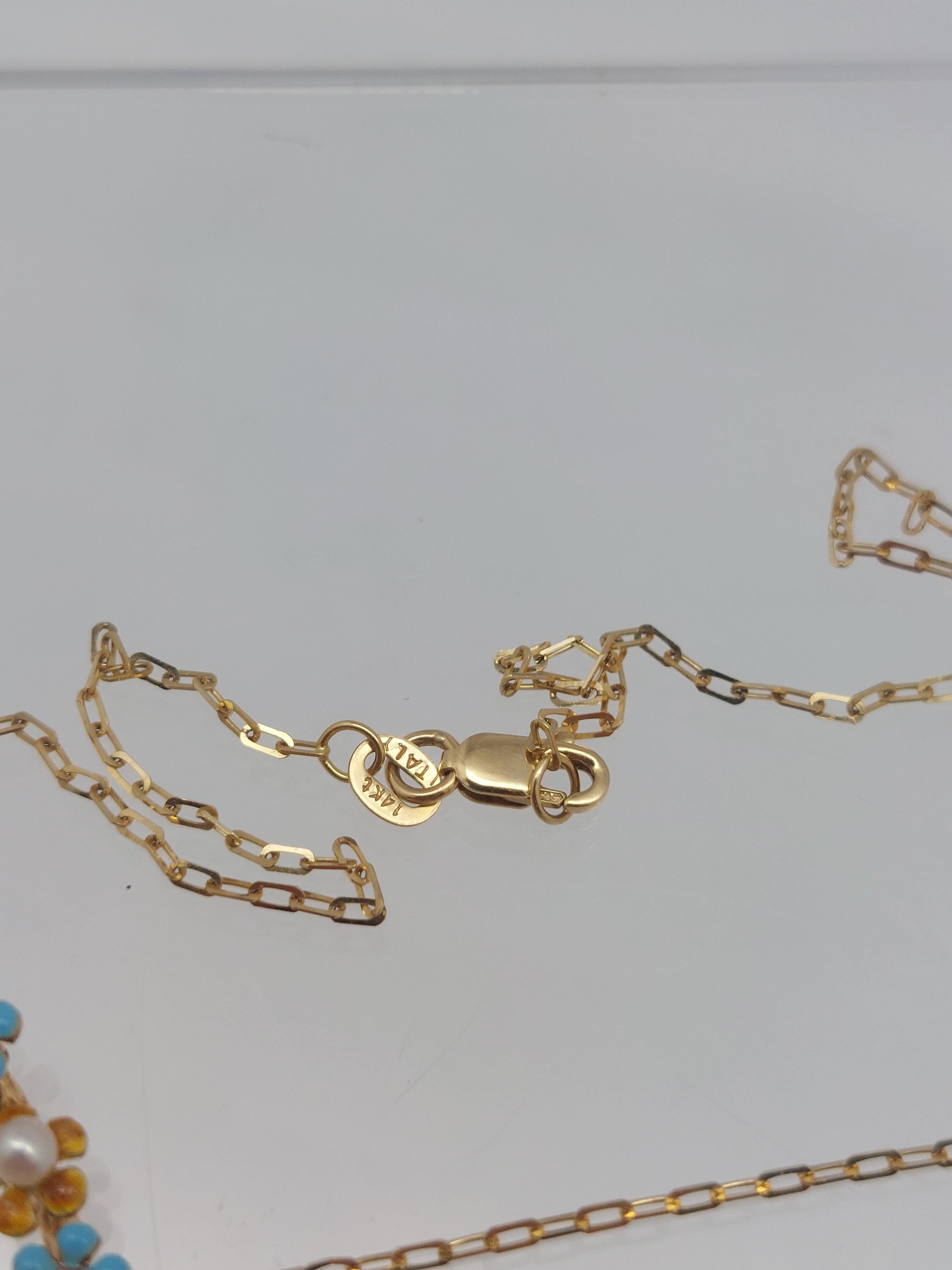 Collier Forget-Me-Not 14 KT en vente 4