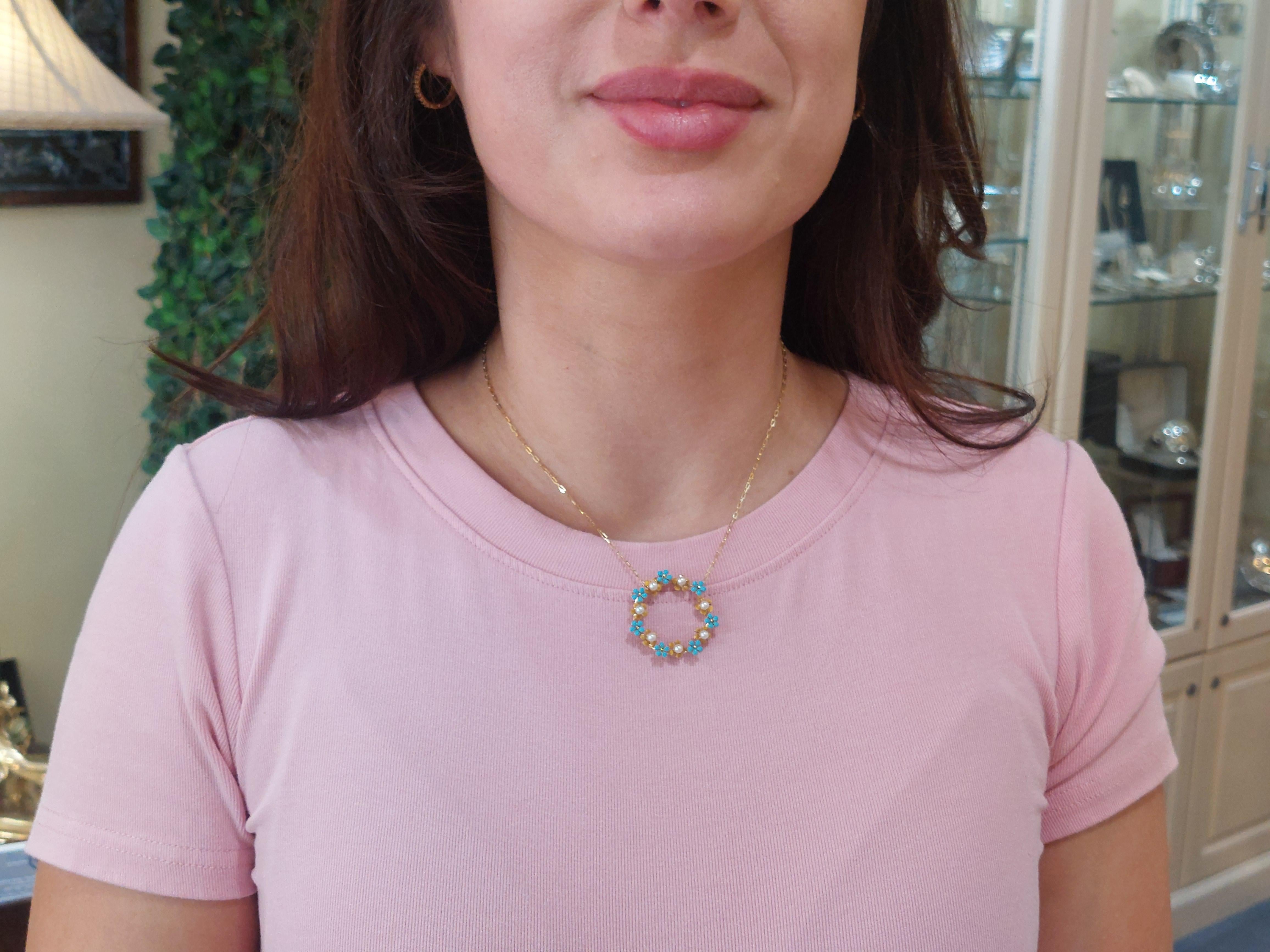 Collier Forget-Me-Not 14 KT en vente 6