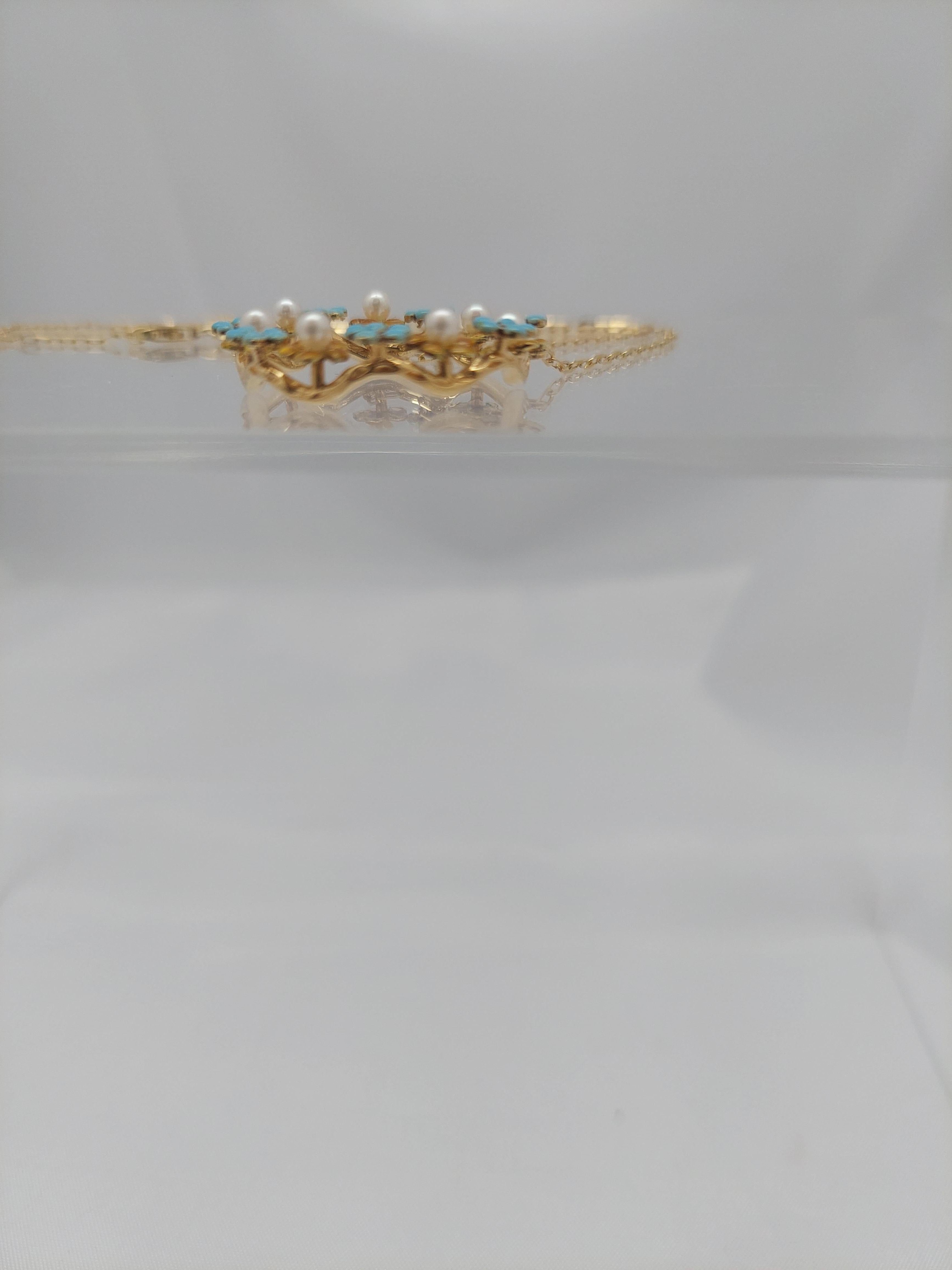 Victorien tardif Collier Forget-Me-Not 14 KT en vente