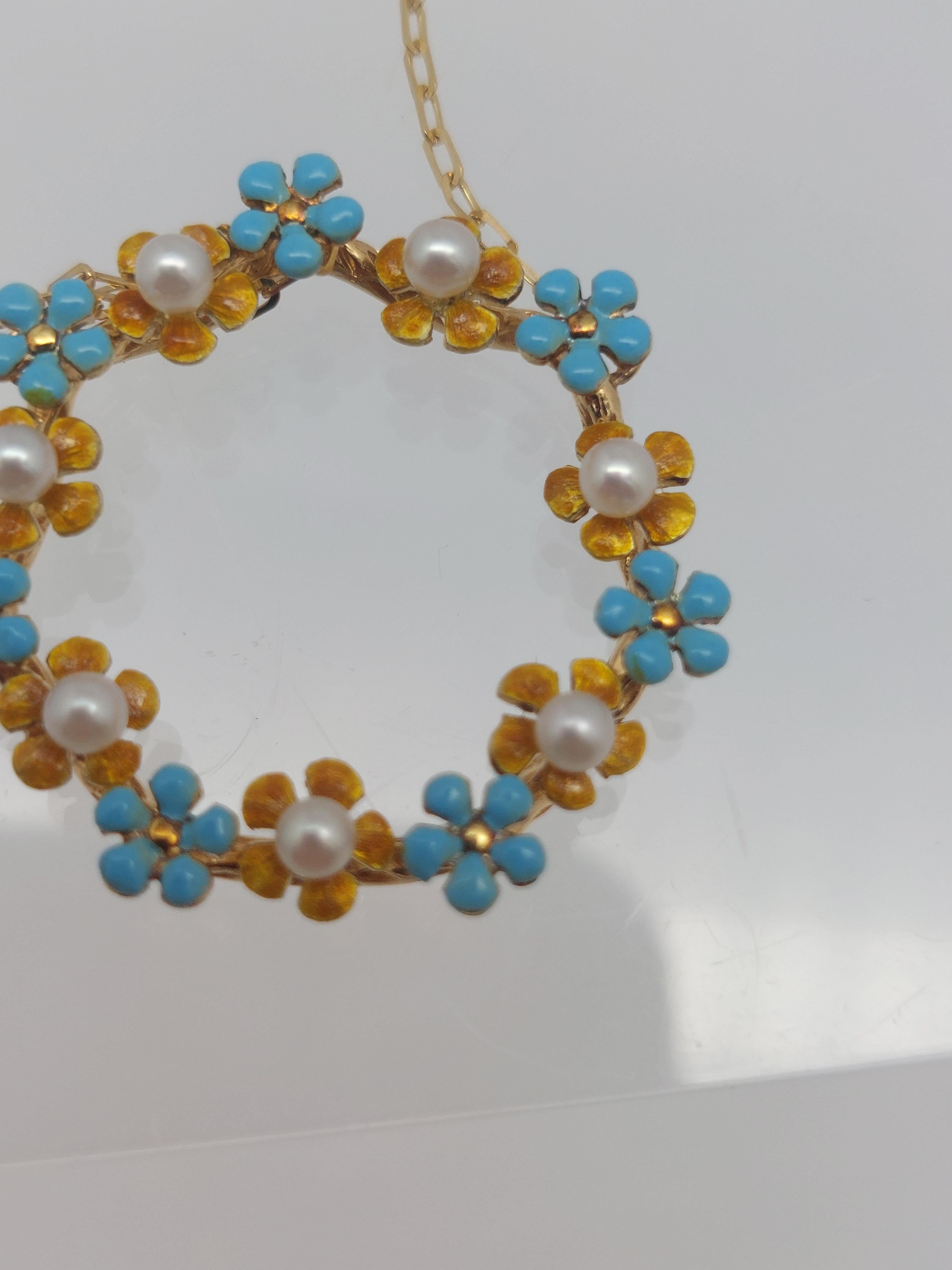 Collier Forget-Me-Not 14 KT Excellent état - En vente à Vero Beach, FL