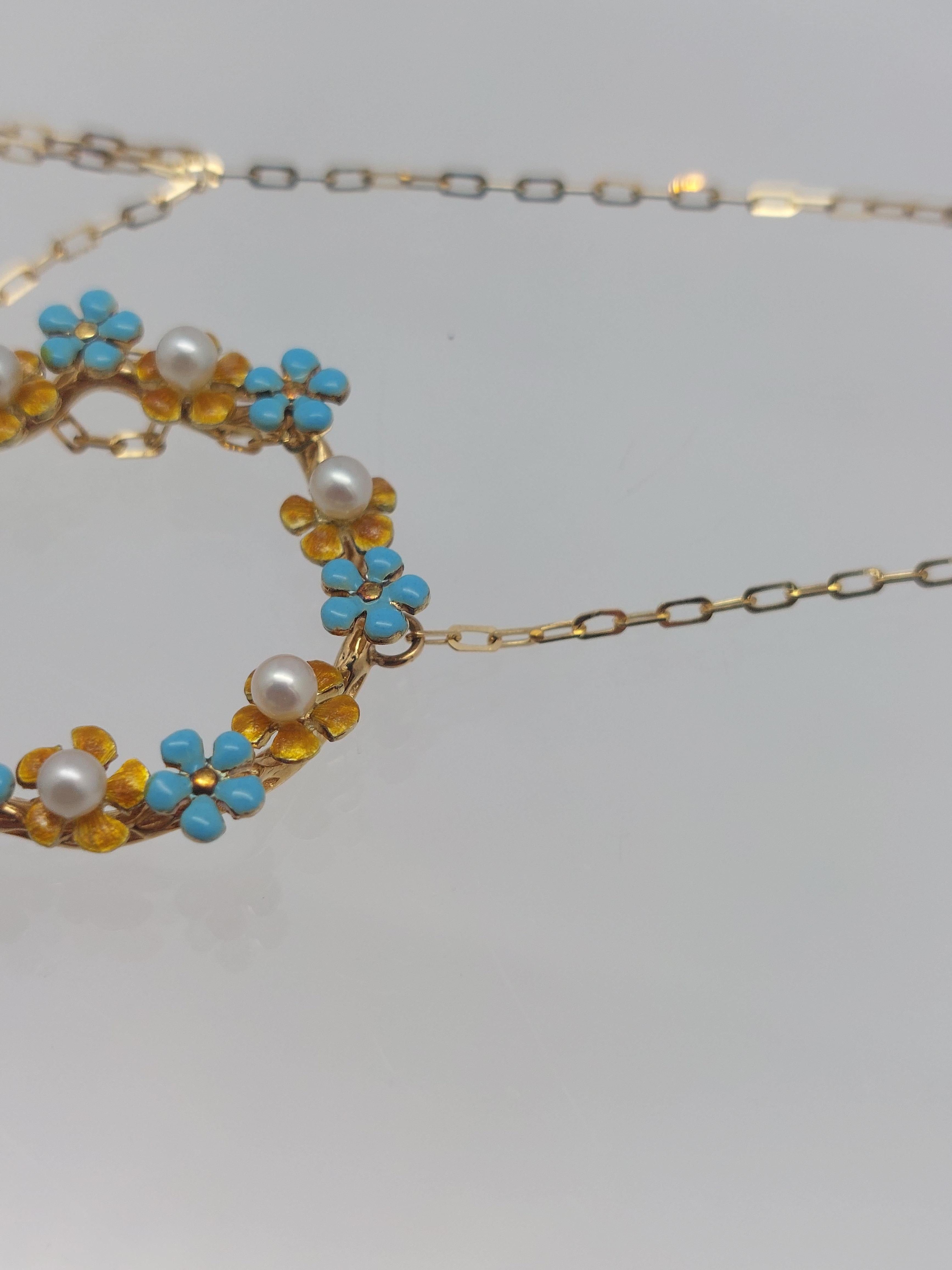 Collier Forget-Me-Not 14 KT Unisexe en vente