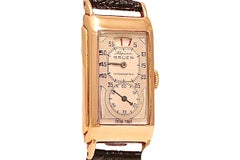 Vintage 14 Kt Gold Alpina Gruen / Rolex Prince Doctors Jump Hour Wrist Watch