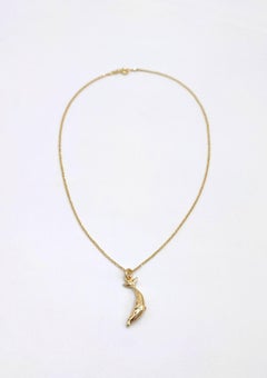 14 Karat Gold and Brillants Necklace with Whale Pendant