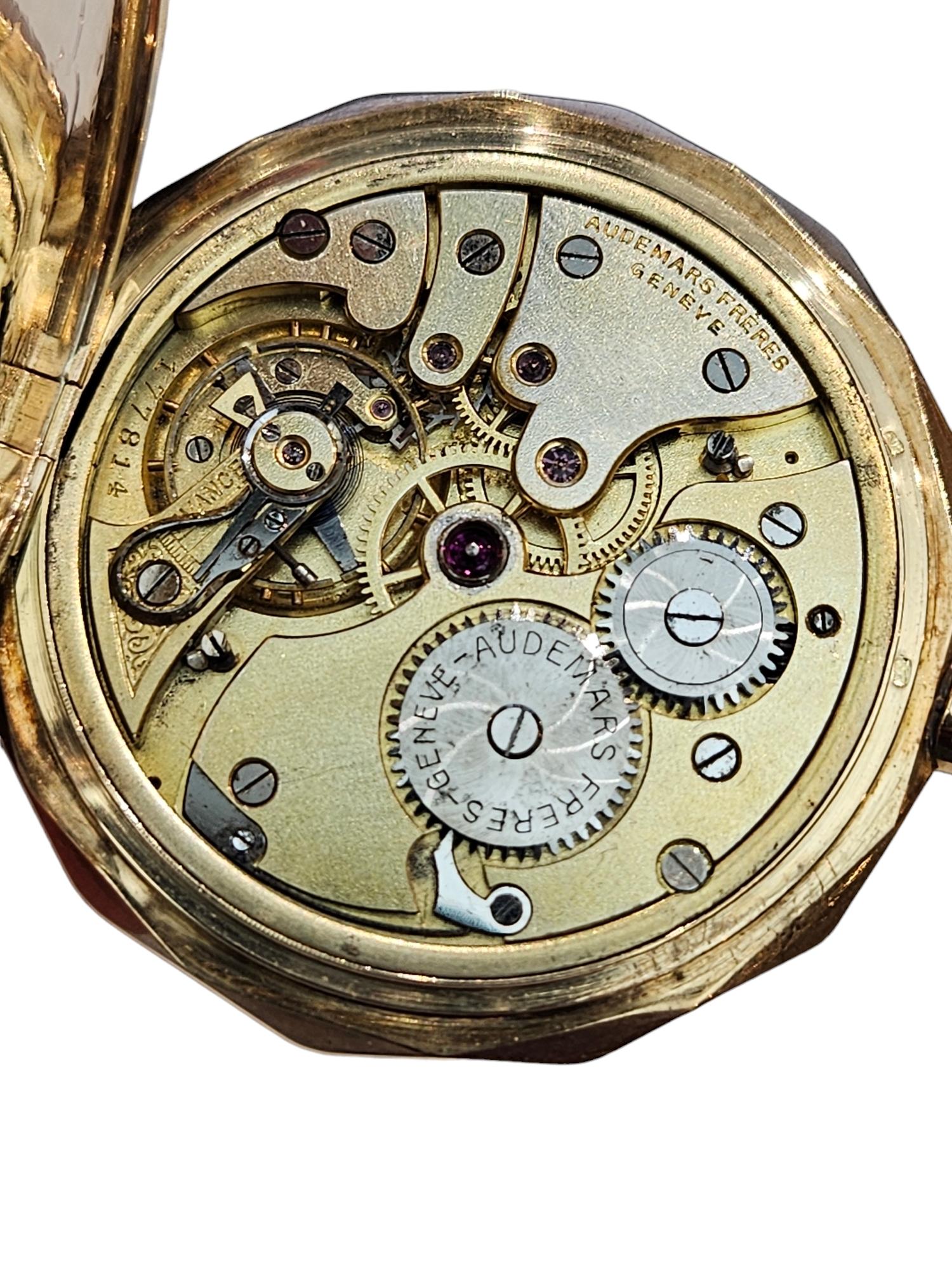 14 Kt Gold Audemars Frères Genève Pocket Watch, before Audemars Piguet founded For Sale 2