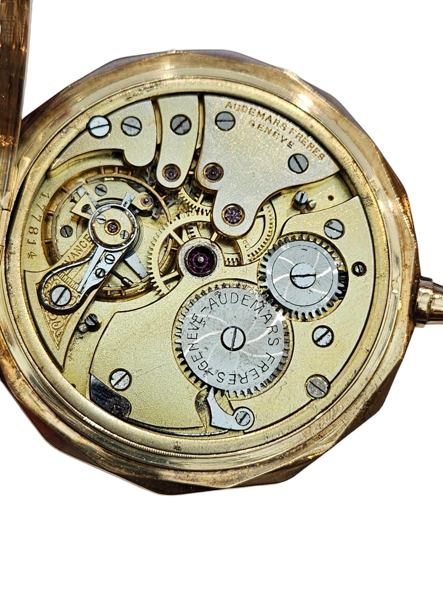 14 Kt Gold Audemars Frères Genève Pocket Watch, before Audemars Piguet founded For Sale 4