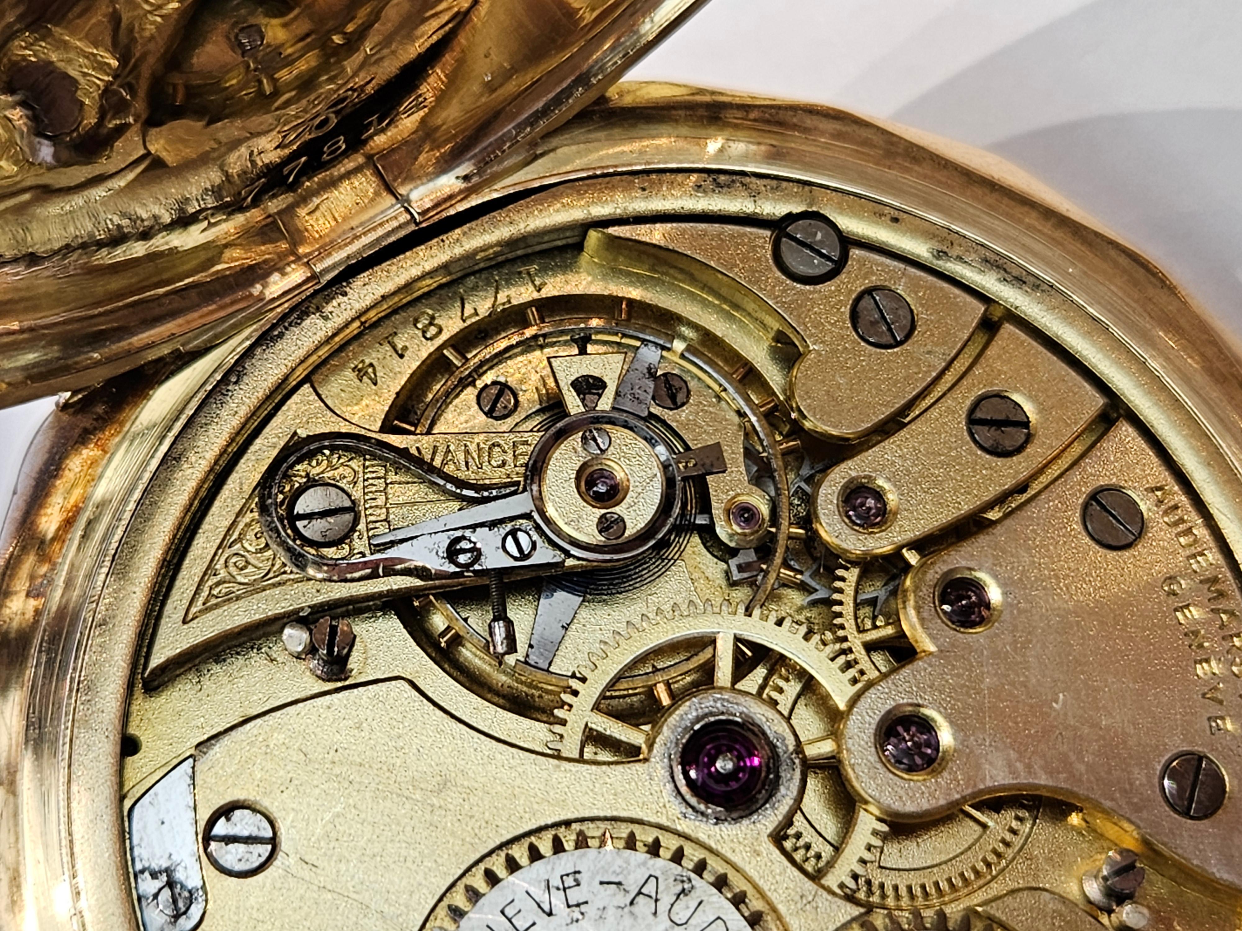 14 Kt Gold Audemars Frères Genève Pocket Watch, before Audemars Piguet founded For Sale 8