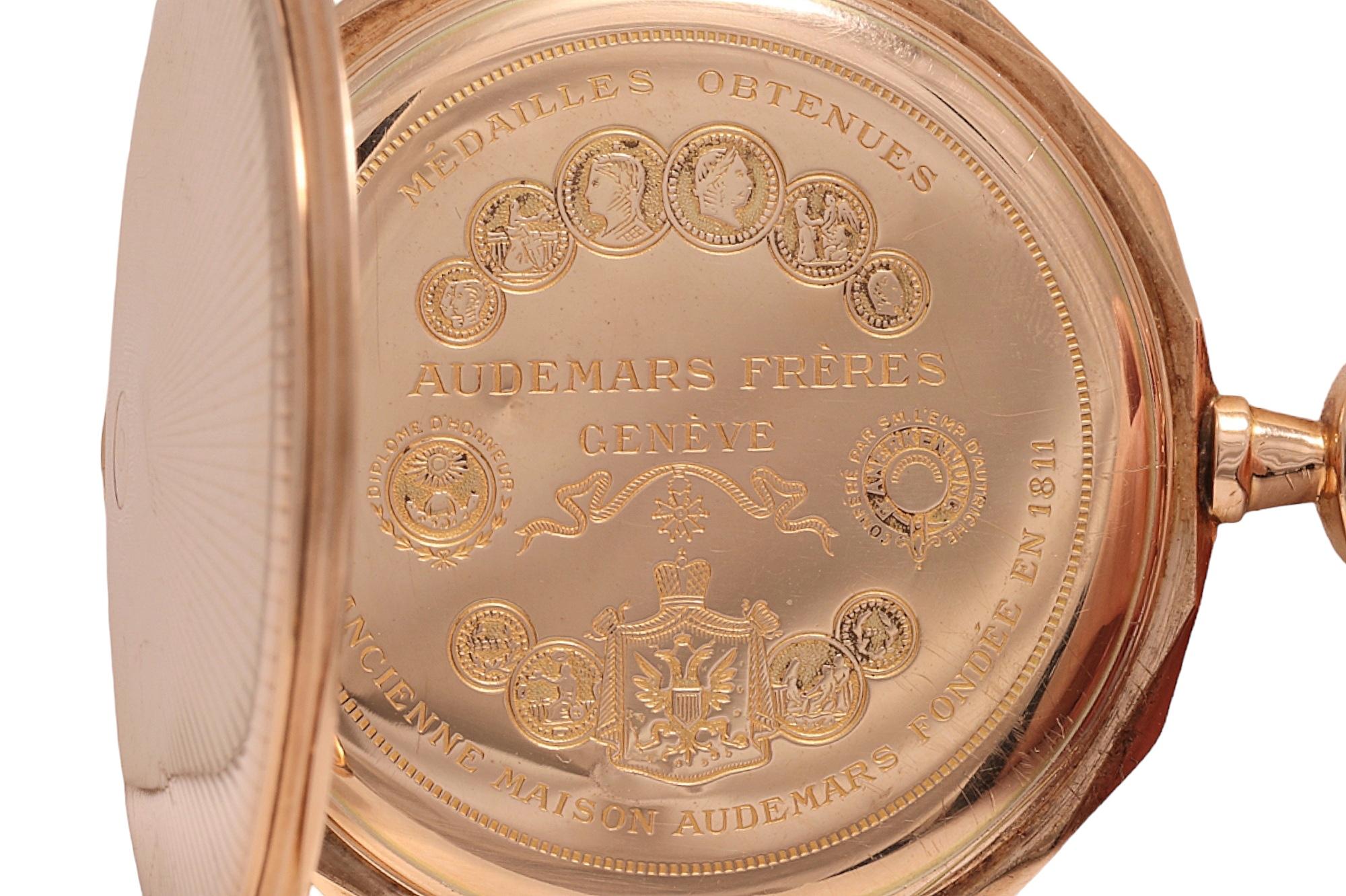 Montre de poche Audemars Frères Genève en or 14 carats, avant la création d'Audemars Piguet Unisexe en vente