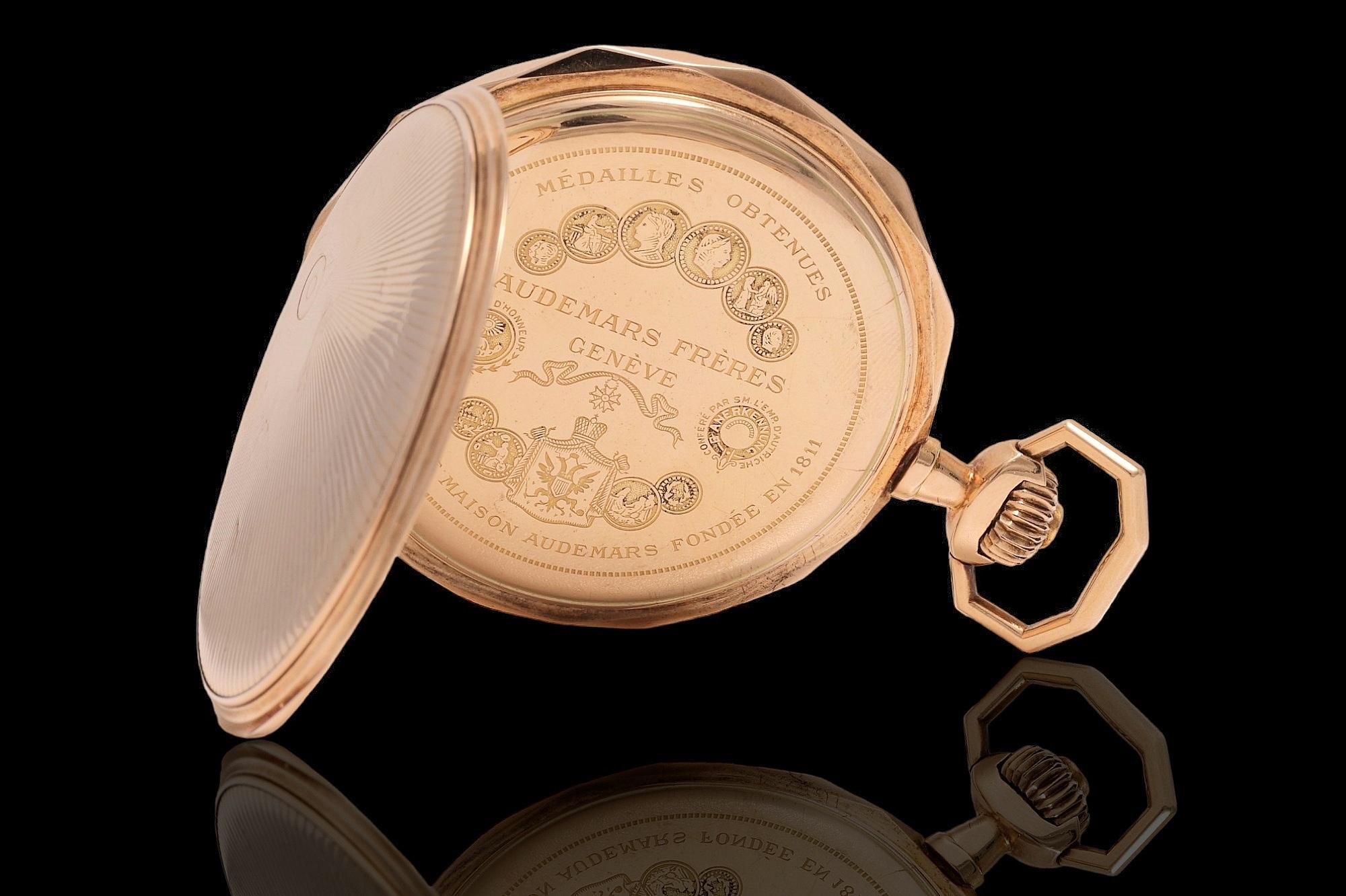 Montre de poche Audemars Frères Genève en or 14 carats, avant la création d'Audemars Piguet en vente 2