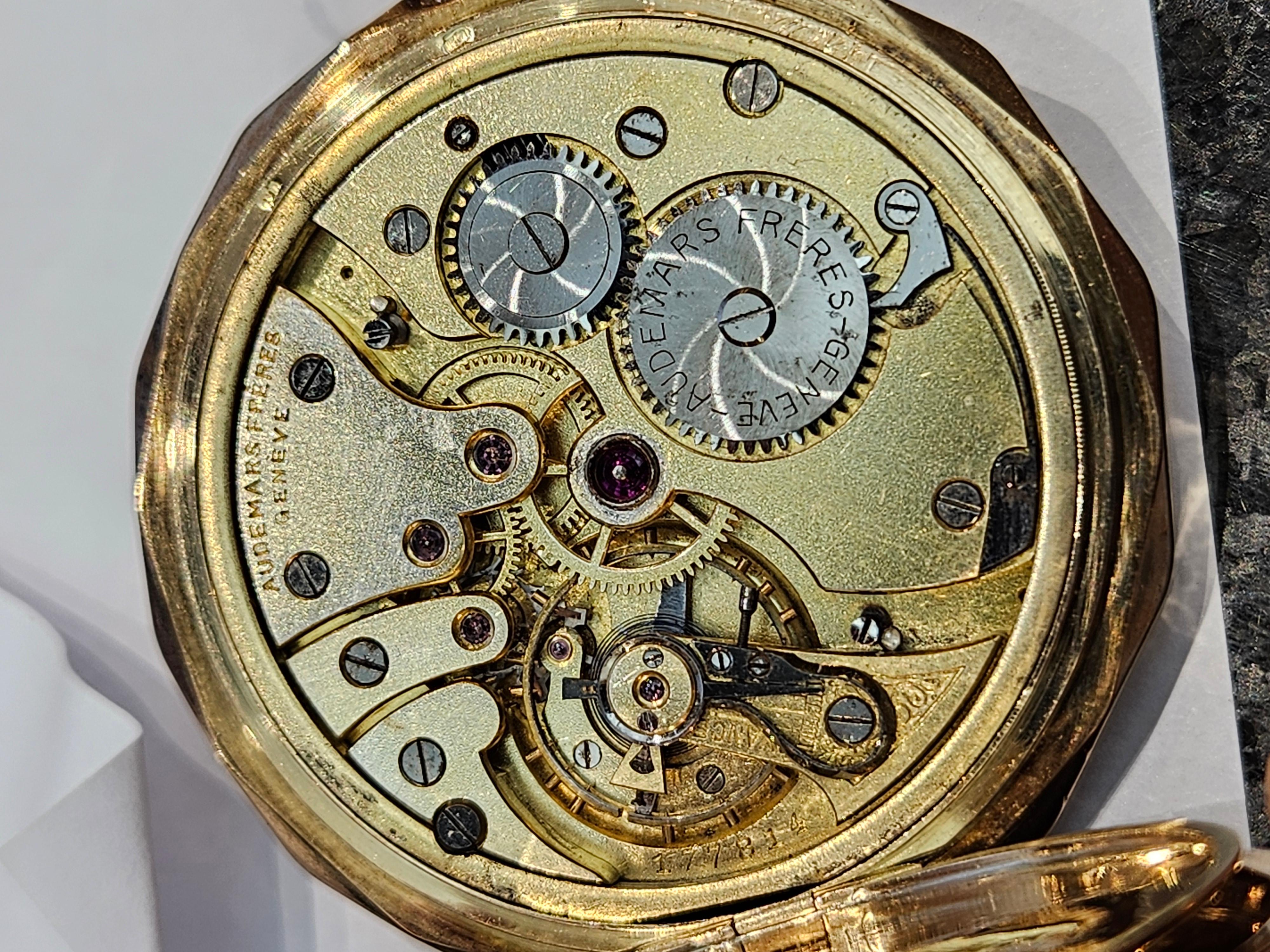 14 Kt Gold Audemars Frères Genève Pocket Watch, before Audemars Piguet founded For Sale 1