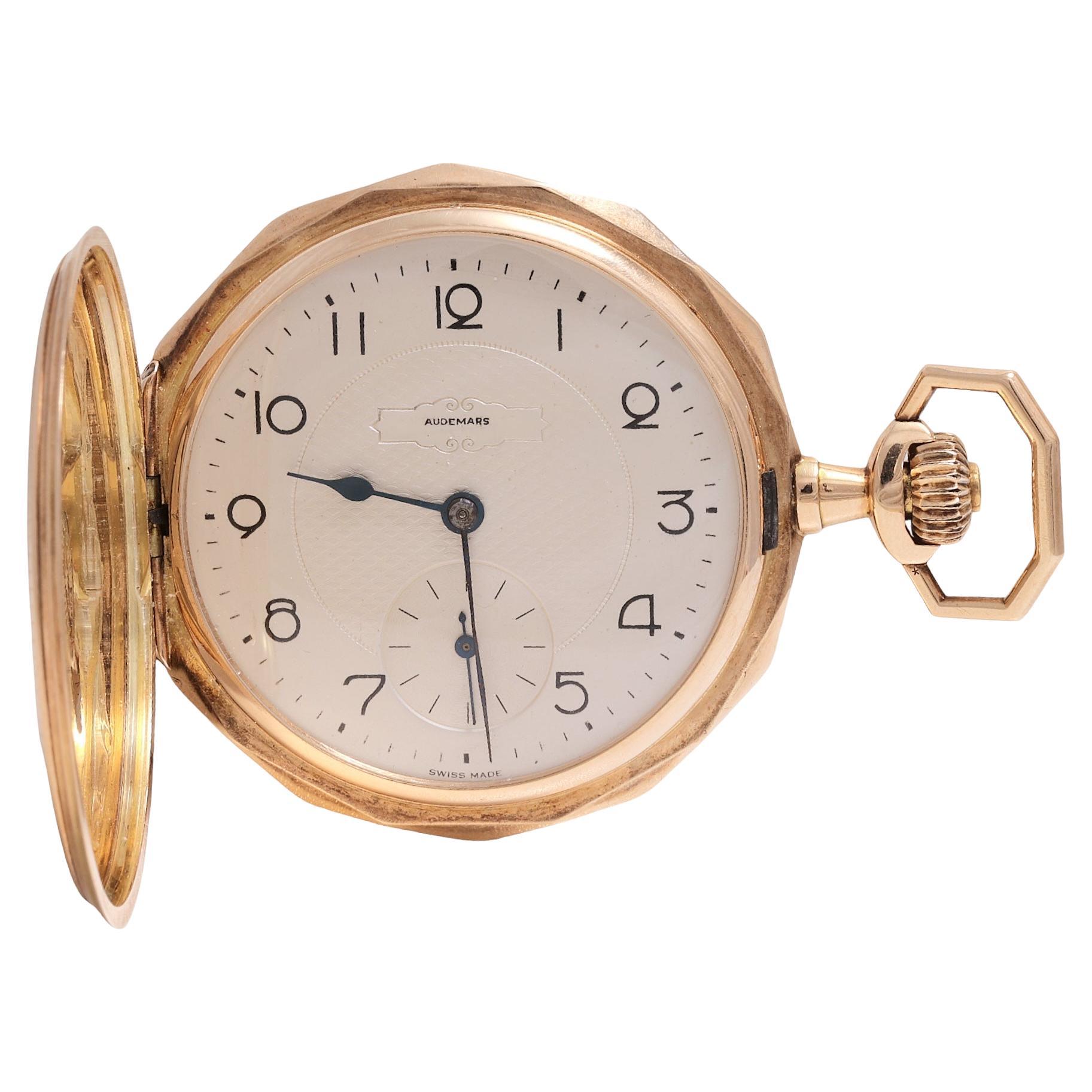 14 Kt Gold Audemars Frères Genève Pocket Watch, before Audemars Piguet founded For Sale