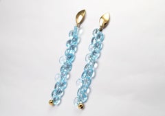 14 kt Gold Blue Topaz Earrings