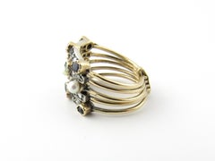 14 Kt Gold Diamond, Pearl, Emerald, Sapphire, Ruby Ring Size 6
