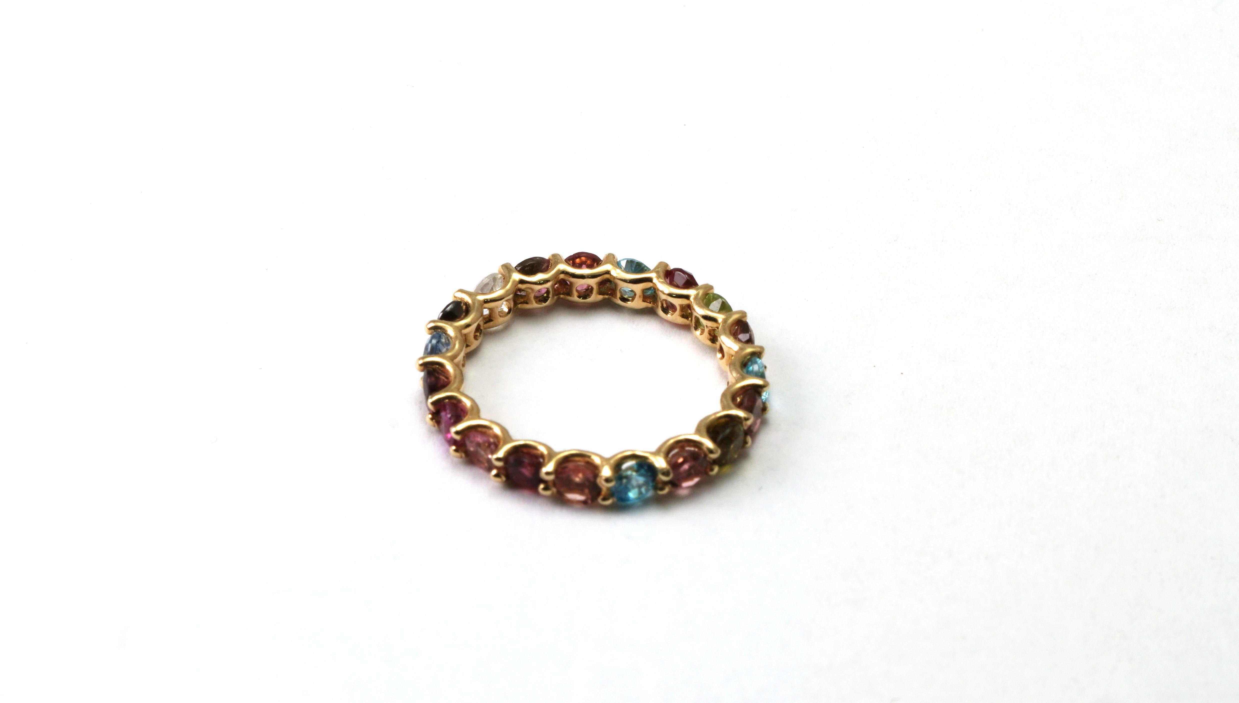 multi color tourmaline ring