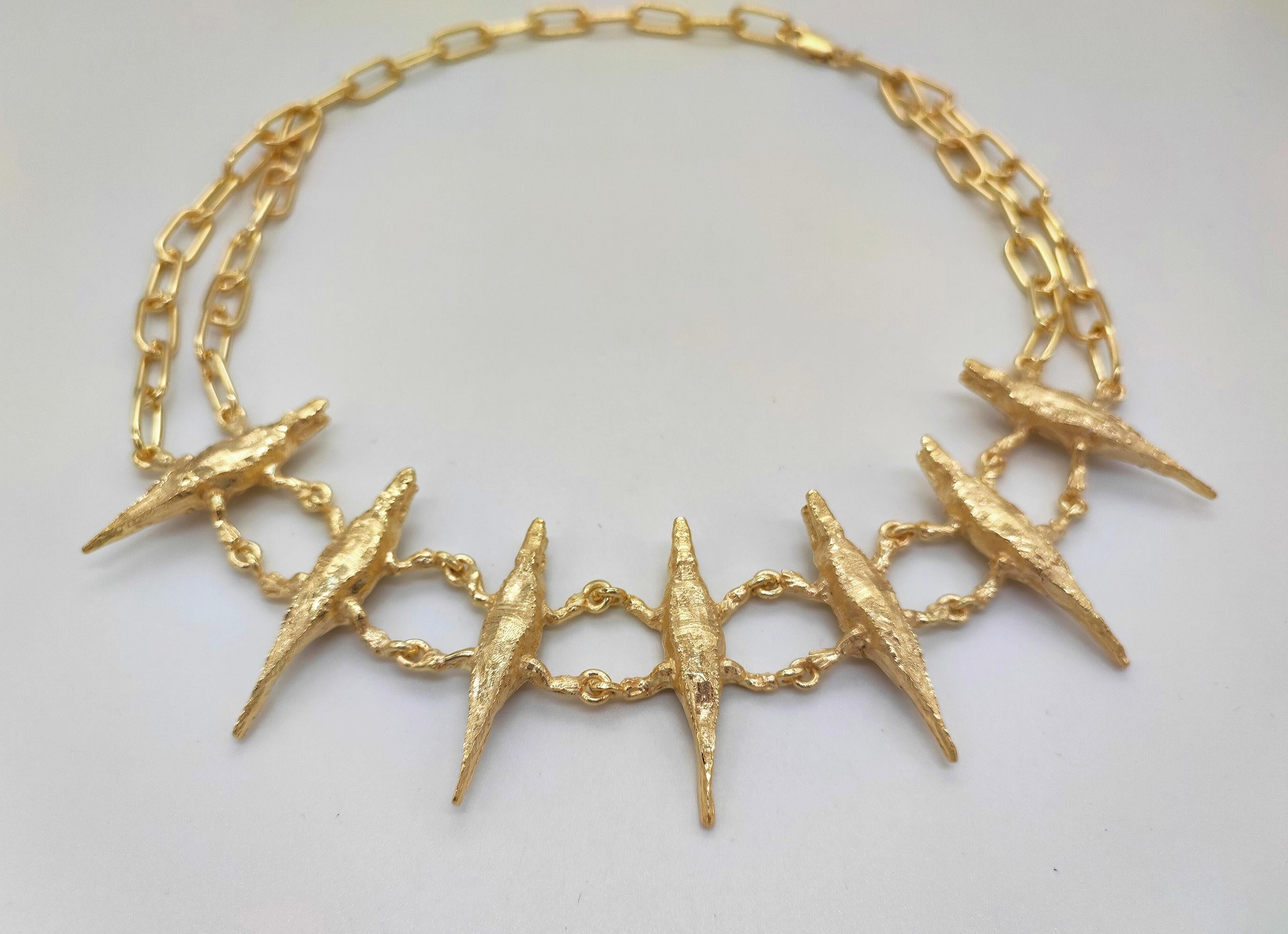 Artist 14 Karat Gold Necklace Crocodiles For Sale