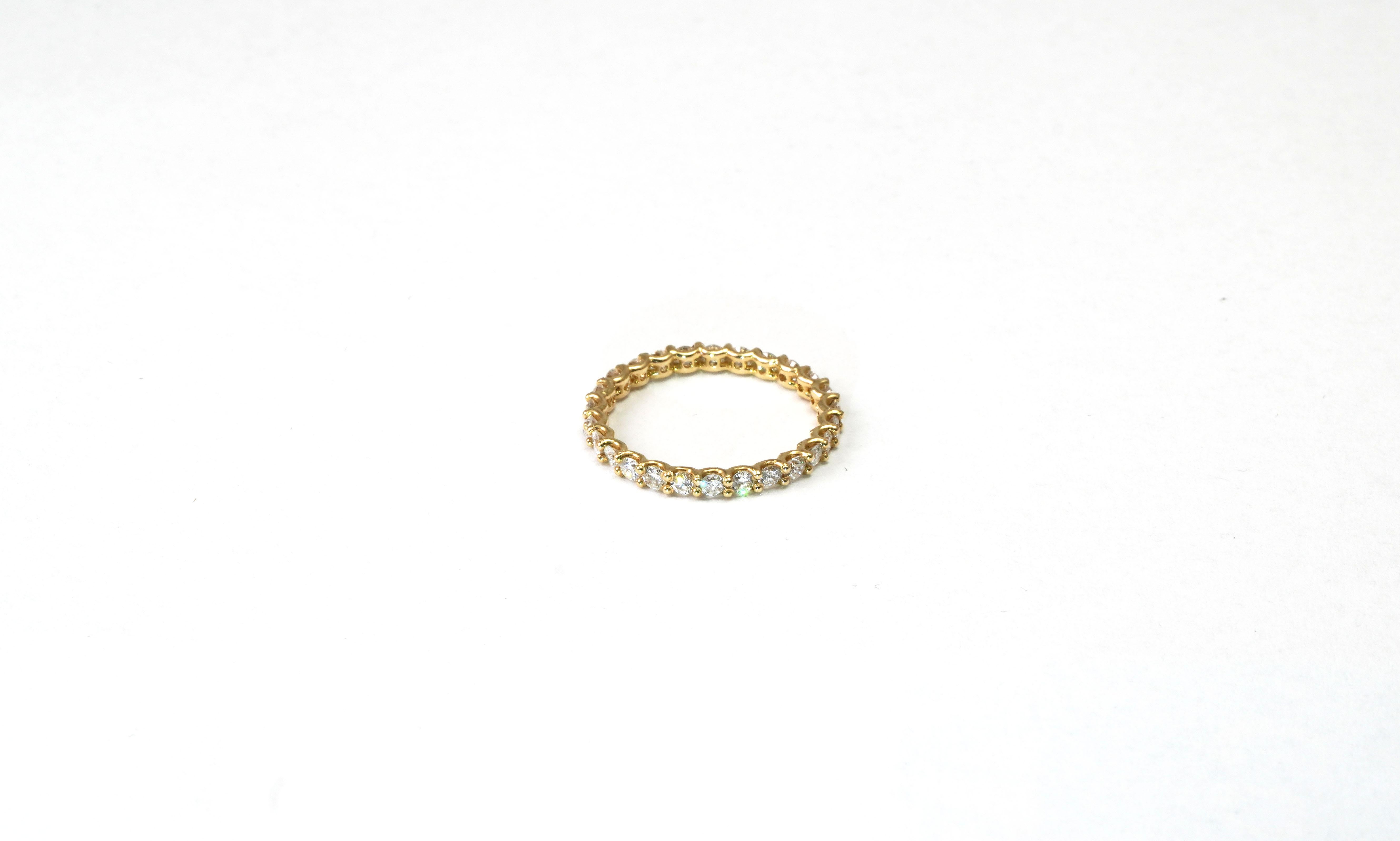 Modern 14 Kt Gold Ring with Diamonds For Sale