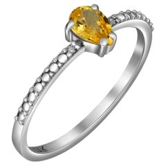 Anello in oro 14k con zaffiro giallo arancione