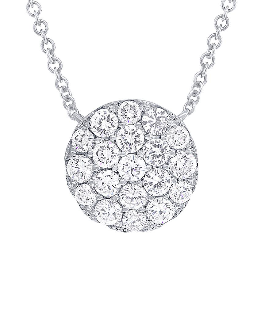 Women's or Men's 14 Karat Pave Circle Pendant with the Chain For Sale