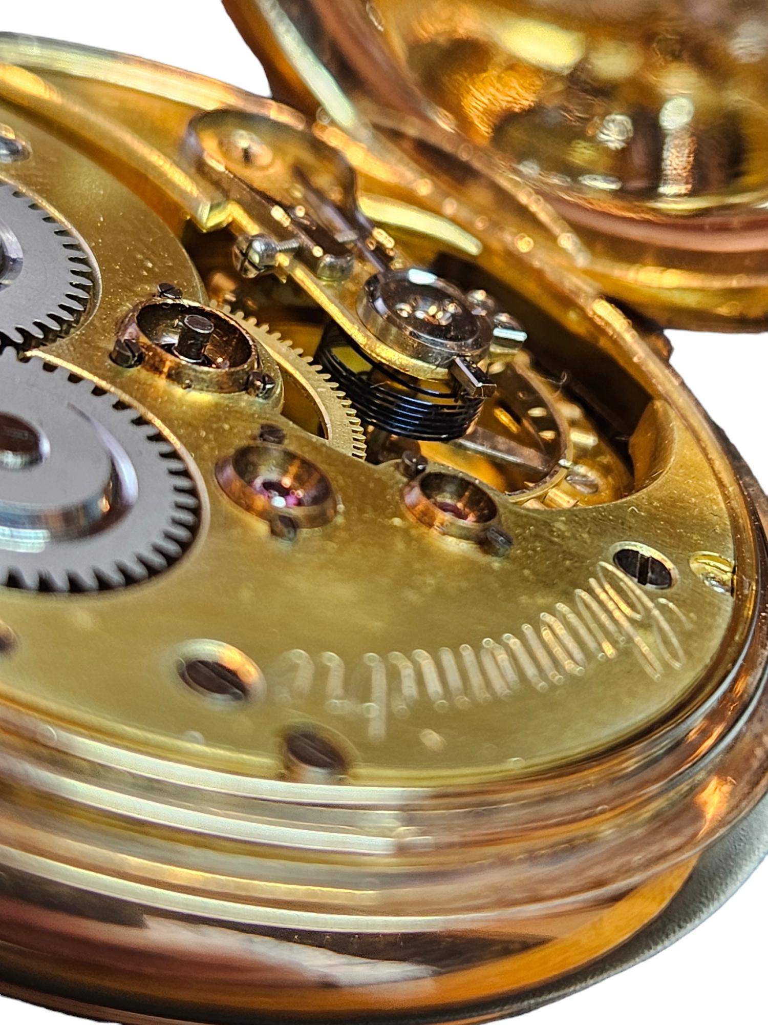 14 kt. Rosa Gold chronomètre Taschenuhr Unruhspirale Spiralfeder im Angebot 12