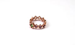 14 kt Rose Gold Tsavorite Amethyst Ring