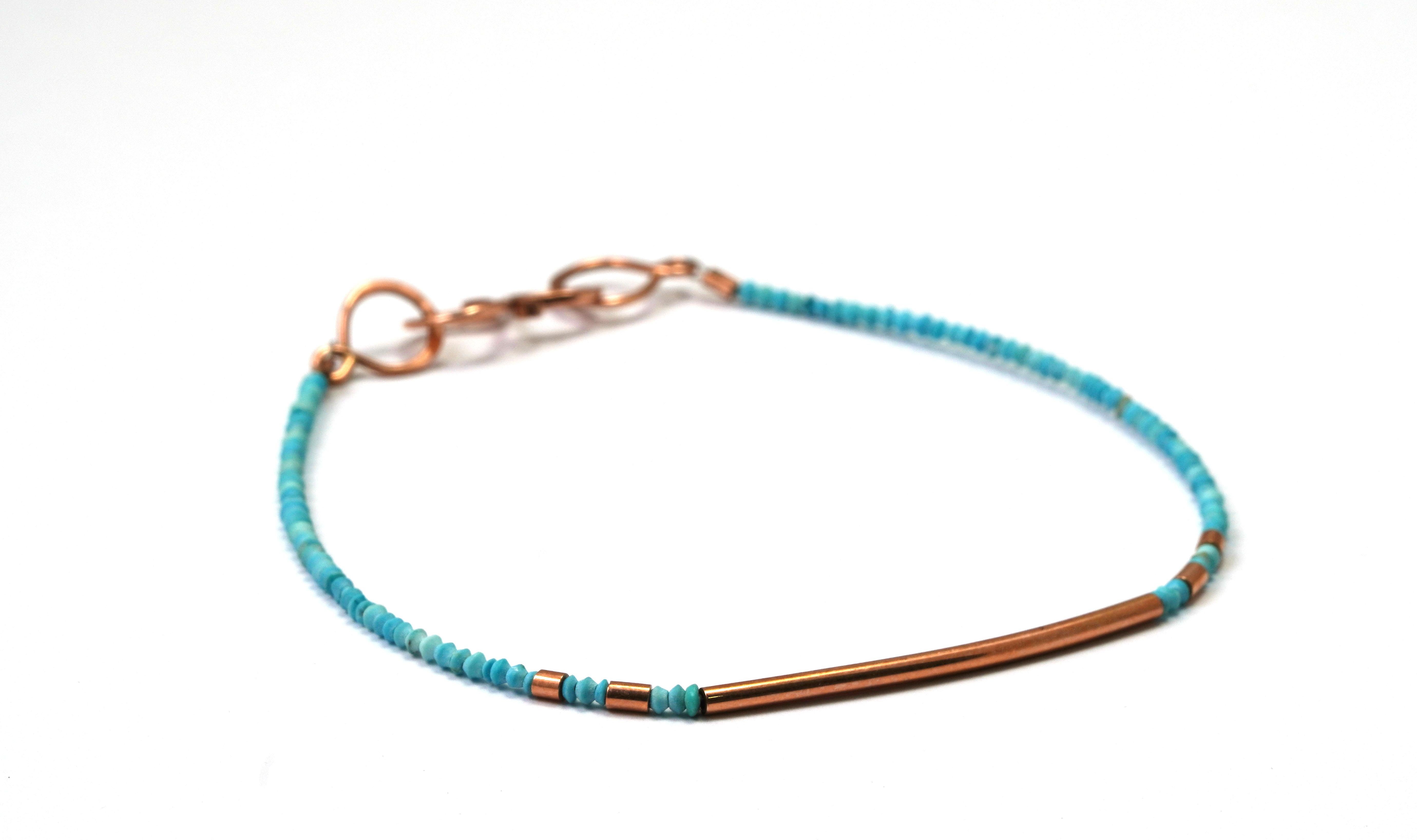 14 kt Rose Gold Turquoise Bracelet In New Condition For Sale In София, BG